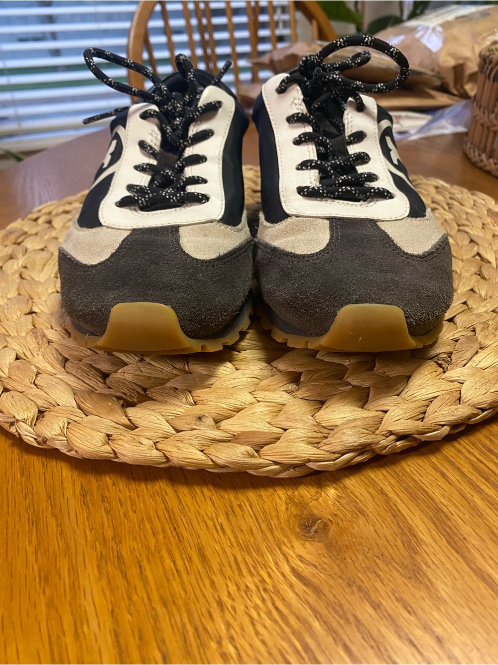 Tory Burch Black, White & Gray Women's Suede & Leather Sneakers - Picture 5 of 6